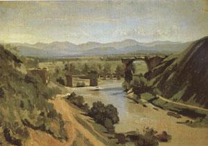 Jean Baptiste Camille  Corot The Bridge at Narni A study (mk05) oil painting picture